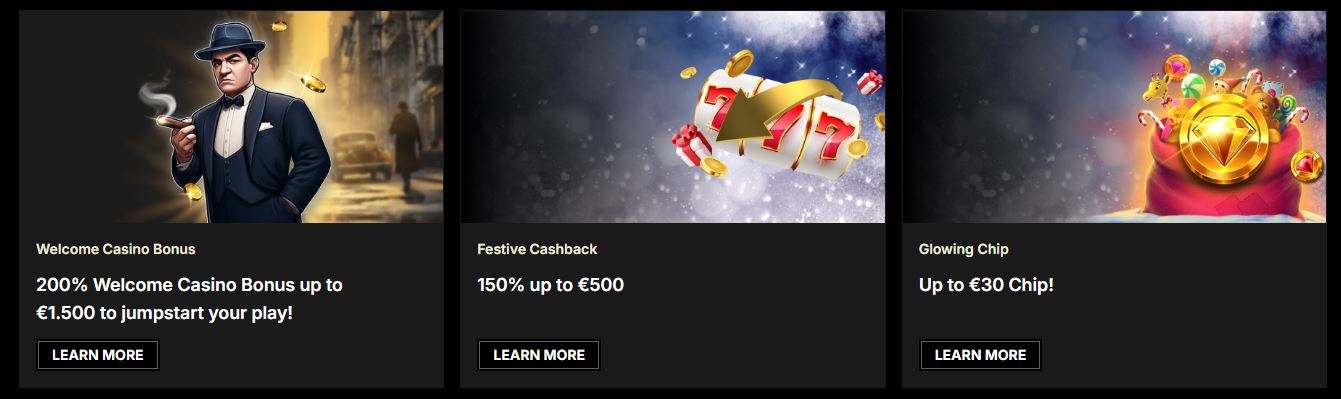 Claim welcome bonus and cashback promotions at Harry's Casino