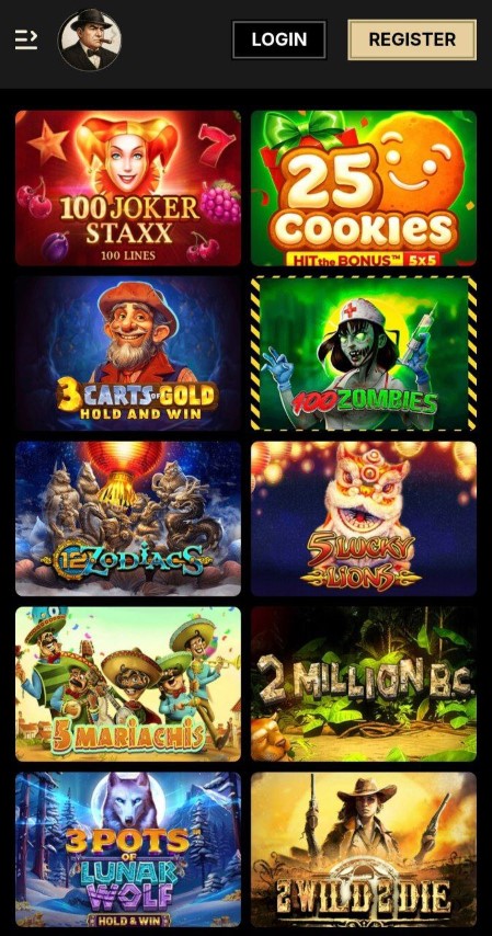 Browse new slot games in mobile app